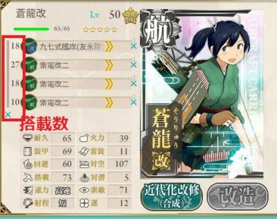 艦載機の搭載数
