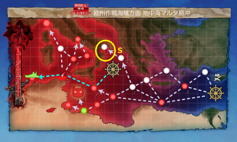 【初秋イベ】E-4  ギミック２（ルート出現）　ジェノヴァの風 攻略【連合艦隊西へ】