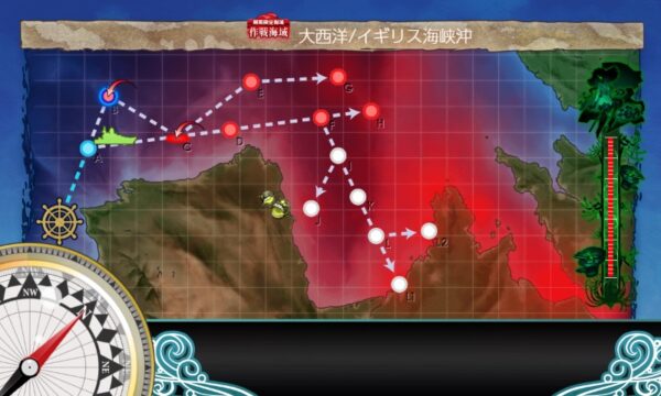 【夏イベ】E5 ギミック1(第一ボス出現) 大西洋の壁【反攻上陸！ノルマンディー上陸作戦】