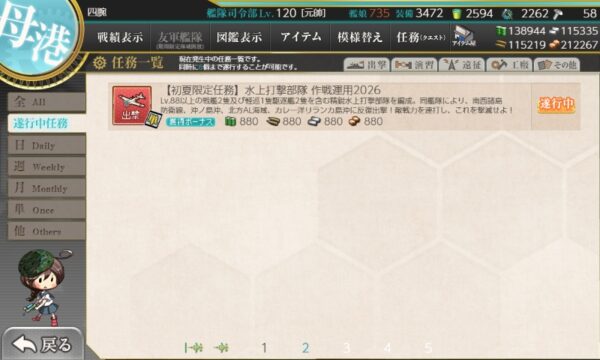 【初夏限定任務】水上打撃部隊 作戦運用2026　編成例