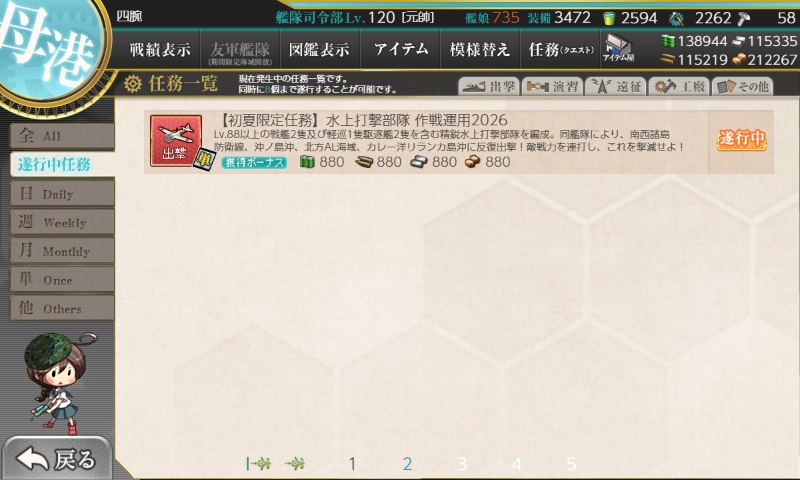 【初夏限定任務】水上打撃部隊 作戦運用2026　編成例