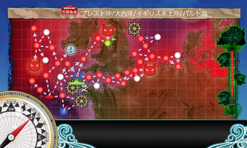 【夏イベ】E5-3 戦力ゲージ2 Au-delà du Destin Cruel -フランス艦隊/欧州連合艦隊の躍動-【L’Élan de la Flotte Française -フランス艦隊の躍動-】