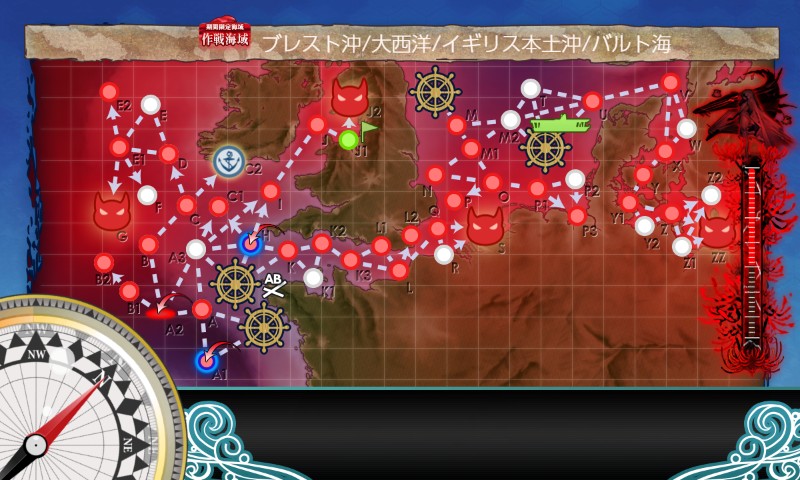 【夏イベ】E5-4 戦力ゲージ3 Au-delà du Destin Cruel -フランス艦隊/欧州連合艦隊の躍動-【L’Élan de la Flotte Française -フランス艦隊の躍動-】